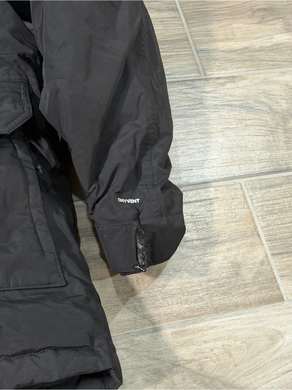 The North Face McMurdo Parka Coat Mens XL Black Down 600 DryVent Hooded Dryvent